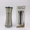 Small premium manual stainless steel salt and pepper grinder.